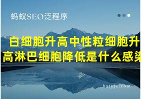 白细胞升高中性粒细胞升高淋巴细胞降低是什么感染