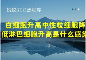 白细胞升高中性粒细胞降低淋巴细胞升高是什么感染