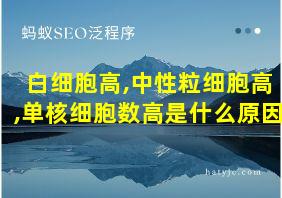 白细胞高,中性粒细胞高,单核细胞数高是什么原因