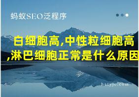 白细胞高,中性粒细胞高,淋巴细胞正常是什么原因