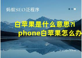 白苹果是什么意思?iphone白苹果怎么办