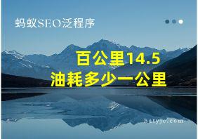 百公里14.5油耗多少一公里