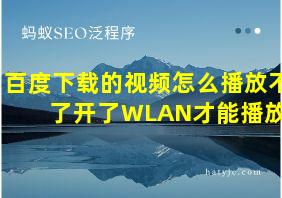 百度下载的视频怎么播放不了开了WLAN才能播放?