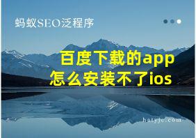 百度下载的app怎么安装不了ios