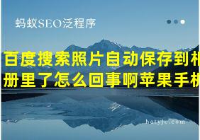 百度搜索照片自动保存到相册里了怎么回事啊苹果手机