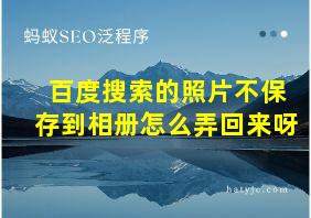 百度搜索的照片不保存到相册怎么弄回来呀