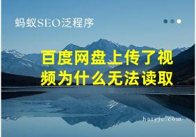 百度网盘上传了视频为什么无法读取