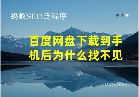 百度网盘下载到手机后为什么找不见