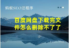 百度网盘下载完文件怎么删除不了了