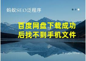 百度网盘下载成功后找不到手机文件