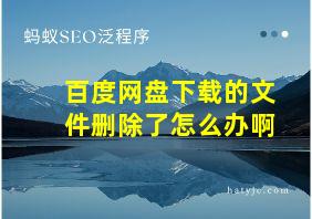 百度网盘下载的文件删除了怎么办啊