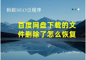 百度网盘下载的文件删除了怎么恢复