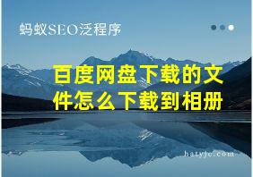 百度网盘下载的文件怎么下载到相册