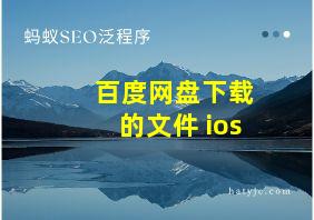 百度网盘下载的文件 ios