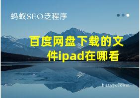 百度网盘下载的文件ipad在哪看