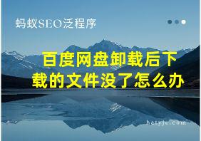 百度网盘卸载后下载的文件没了怎么办