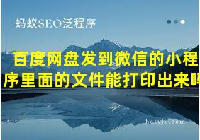 百度网盘发到微信的小程序里面的文件能打印出来吗