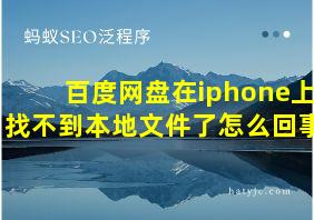 百度网盘在iphone上找不到本地文件了怎么回事