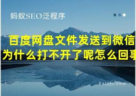 百度网盘文件发送到微信为什么打不开了呢怎么回事