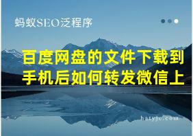 百度网盘的文件下载到手机后如何转发微信上