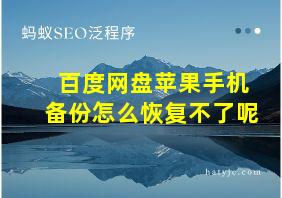 百度网盘苹果手机备份怎么恢复不了呢