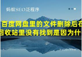 百度网盘里的文件删除后在回收站里没有找到是因为什么