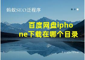 百度网盘iphone下载在哪个目录