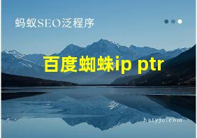 百度蜘蛛ip ptr