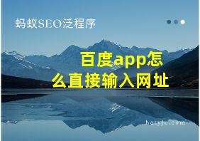 百度app怎么直接输入网址