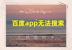 百度app无法搜索