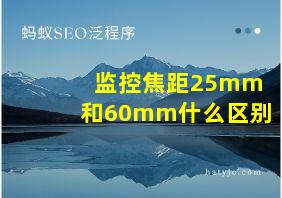 监控焦距25mm和60mm什么区别