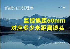 监控焦距60mm对应多少米距离镜头