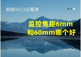 监控焦距6mm和60mm哪个好