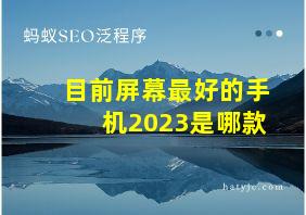 目前屏幕最好的手机2023是哪款