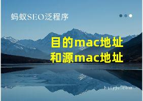 目的mac地址和源mac地址