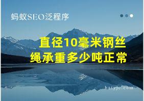 直径10毫米钢丝绳承重多少吨正常