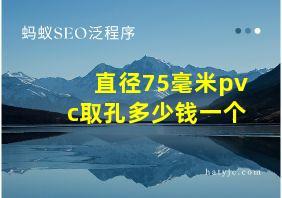 直径75毫米pvc取孔多少钱一个