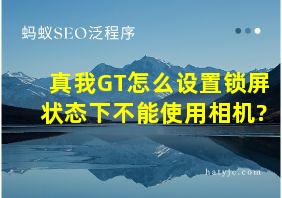 真我GT怎么设置锁屏状态下不能使用相机?