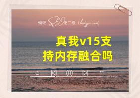 真我v15支持内存融合吗