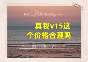 真我v15这个价格合理吗