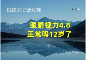 眼睛视力4.8正常吗12岁了