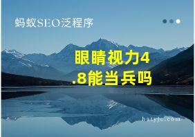 眼睛视力4.8能当兵吗