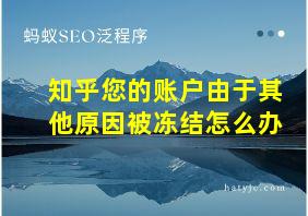 知乎您的账户由于其他原因被冻结怎么办