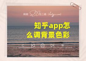 知乎app怎么调背景色彩