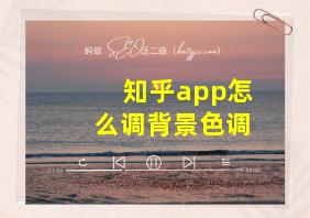 知乎app怎么调背景色调