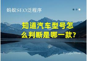 知道汽车型号怎么判断是哪一款?