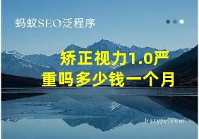 矫正视力1.0严重吗多少钱一个月