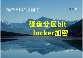 硬盘分区bitlocker加密