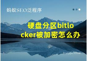 硬盘分区bitlocker被加密怎么办