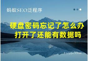 硬盘密码忘记了怎么办 打开了还能有数据吗